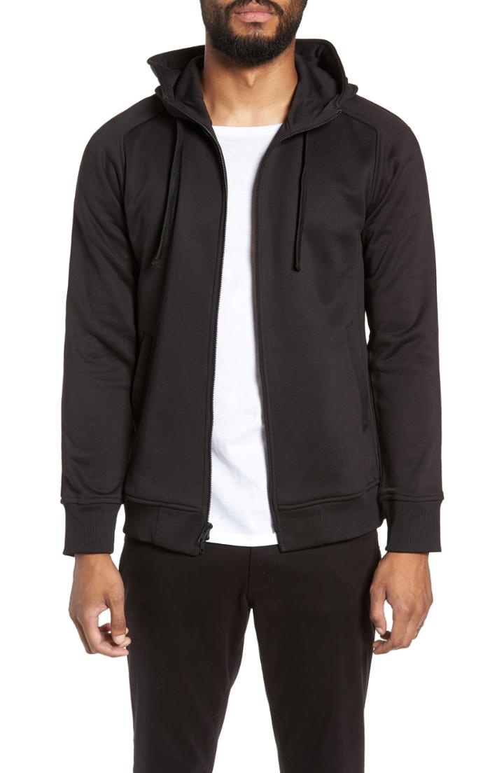 Men's Twentymetrictons The Lux Trim Fit Full Zip Hoodie - Black