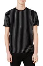 Men's Topman Vertical Stripe T-shirt - Black