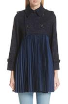 Women's Tricot Comme Des Garcons Pleated Trench Coat - Blue