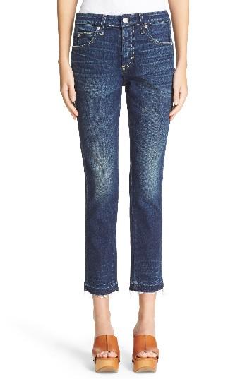 Women's Amo 'babe' Released Hem Crop Jeans - Blue