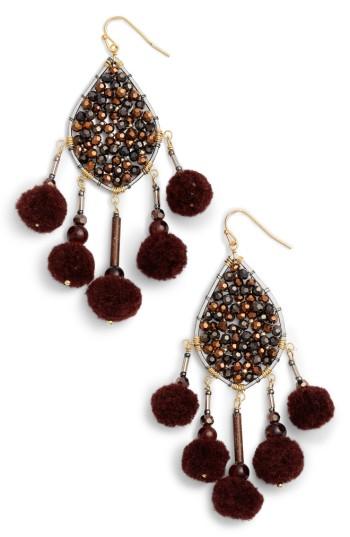 Women's Nakamol Design Pompom Drop Earrings