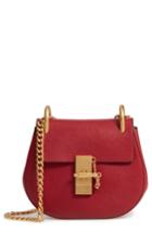 Chloe Mini Drew Leather Shoulder Bag - Red