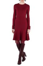 Women's Akris Punto Knit Wool Dress - Burgundy