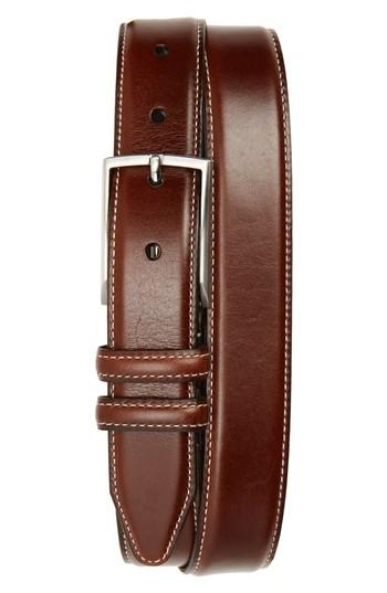 Men's Nordstrom Men's Shop Carter Leather Dress Belt - Chili