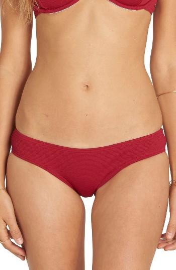Women's Billabong Luv Myself Hawaii Cheeky Bikini Bottoms - Red
