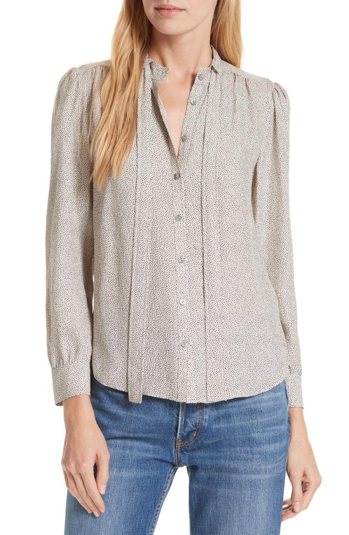 Women's Rebecca Taylor Sprinkle Dot Silk Blouse