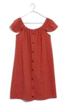 Women's Madewell Texture & Thread Off The Shoulder Knit Dress, Size - Red