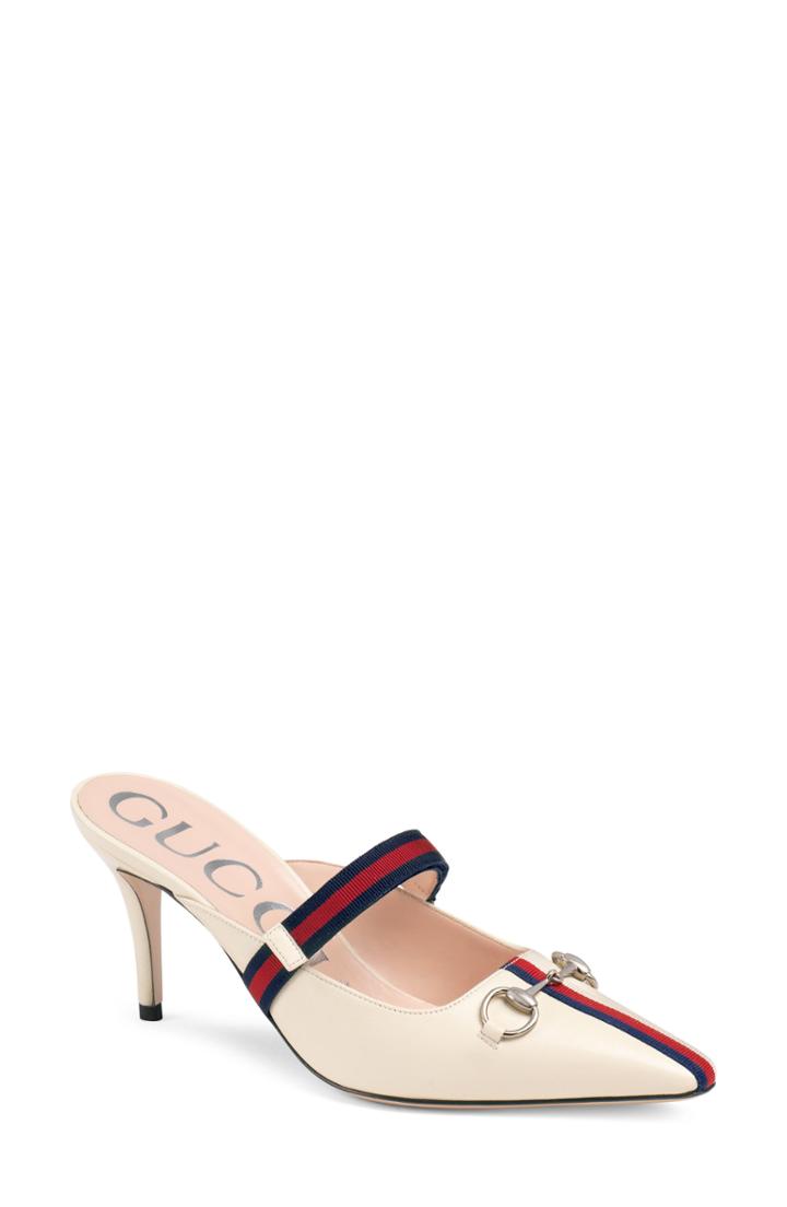 Women's Gucci Emma Horsebit Mule .5us / 34.5eu - White