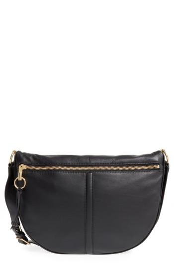 Elizabeth And James 'scott Moon' Leather Crossbody Bag - Black