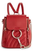 Chloe Faye Quilted Leather Backpack - Red