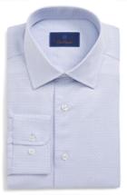 Men's David Donahue Regular Fit Geometric Dress Shirt .5 - 32/33 - Blue