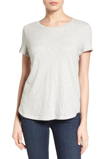 Women's Caslon Slub Crewneck Tee, Size - Grey