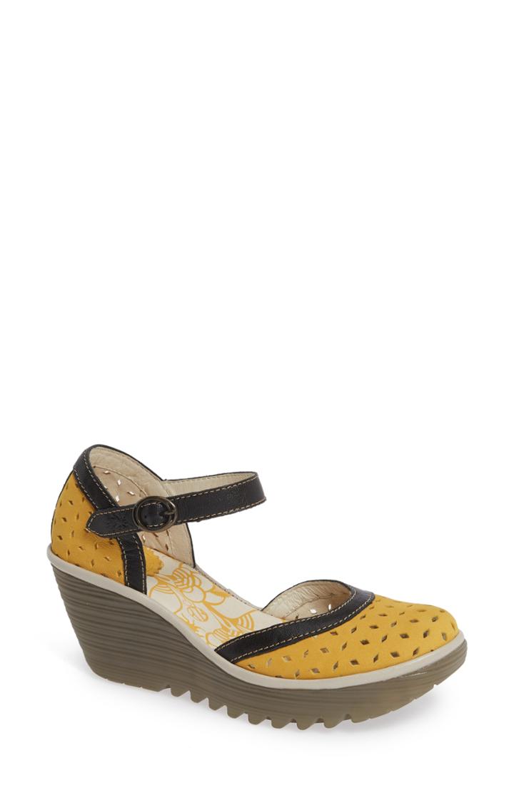 Women's Fly London Yven Wedge .5-8us / 38eu - Yellow