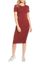 Women's Treasure & Bond Side Ruched Body-con Dress, Size - Red