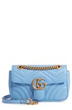 Gucci Mini Gg Marmont 2.0 Matelasse Leather Shoulder Bag - Blue