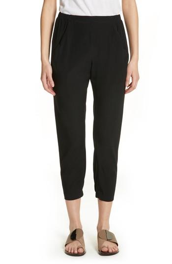 Women's Zero + Maria Cornejo Gabi Drape Silk Blend Pants - Black
