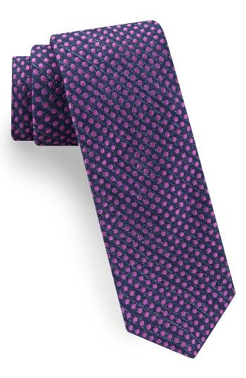 Men's Ted Baker London Tussah Party Dot Silk Tie, Size - Pink