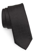 Men's Salvatore Ferragamo Erve Gancini Silk Tie, Size - Black