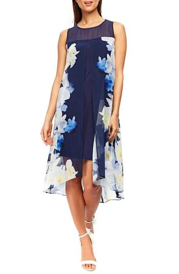 Women's Wallis Floral Split Front Sleeveless Dress Us / 10 Uk - Blue