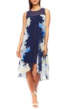Women's Wallis Floral Split Front Sleeveless Dress Us / 10 Uk - Blue