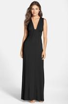 Women's Fraiche By J Deep V-neck Jersey Maxi Dress