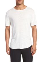 Men's Vince Raw Hem Linen & Cotton T-shirt - White