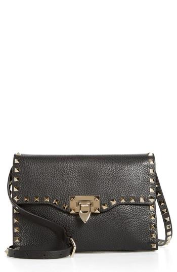 Valentino Garavani Medium Rockstud Leather Shoulder Bag - Black