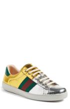 Men's Gucci 'new Ace' Sneaker Us / 8uk - Metallic
