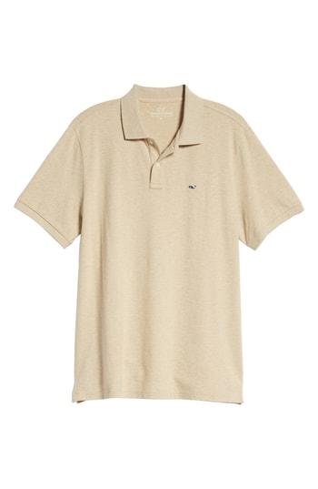 Men's Vineyard Vines Fit Pique Polo, Size Small - Brown