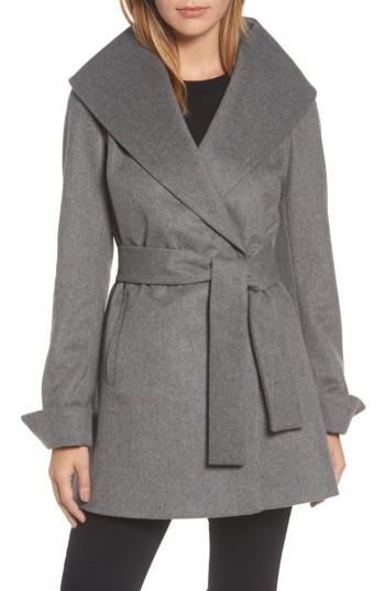 Women's Trina Turk Ali Wrap Coat - Grey