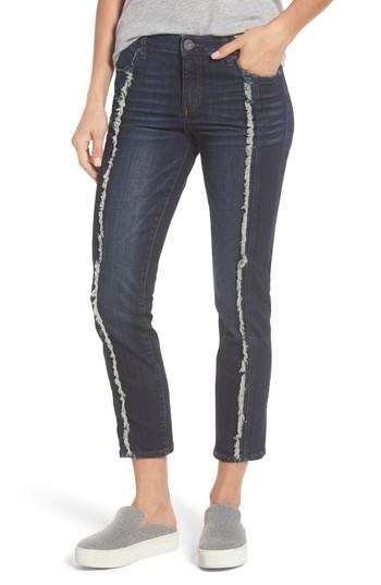 Women's Kut From The Kloth Reese Frayed Seam Ankle Straight Jeans - Blue