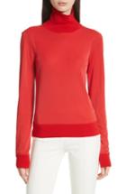 Women's Joseph Merino Trim Turtleneck Sweater - Red