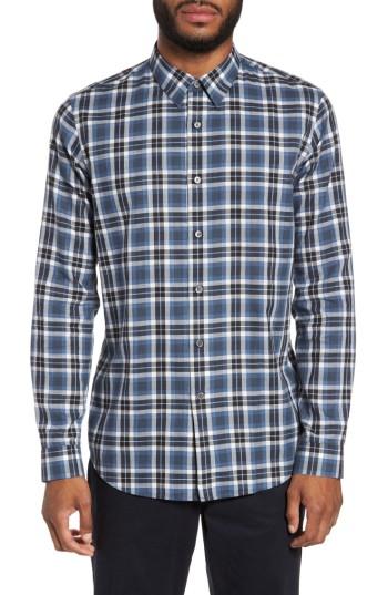 Men's Theory Trim Fit Plaid Flannel Shirt