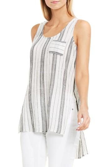 Women's Two By Vince Camuto Stripe Cotton Gauze Side Slit Tank