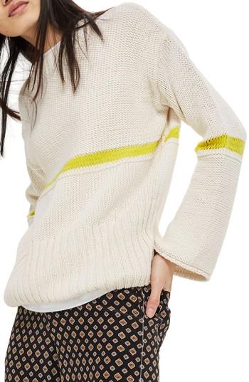 Women's Topshop Stripe Yarn Sweater Us (fits Like 0) - Ivory
