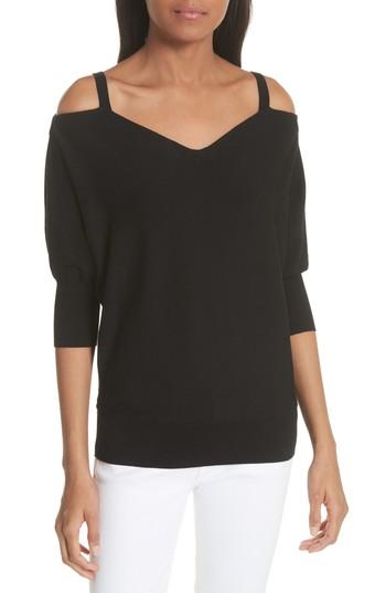 Women's Milly Drama Cold Shoulder Dolman Sleeve Top - Black
