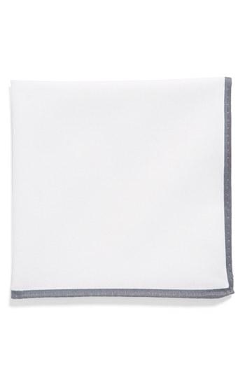 Men's 1901 Cotton Pocket Square, Size - Grey