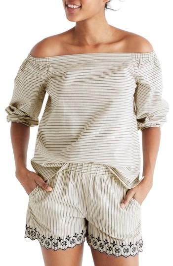 Women's Madewell Jardin Off The Shoulder Blouse, Size - Ivory