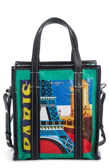 Balenciaga Extra Small Bazaar Leather Shopper - Green