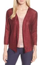 Petite Women's Nic+zoe Rhythm Of The Road Open Cardigan, Size P - Red
