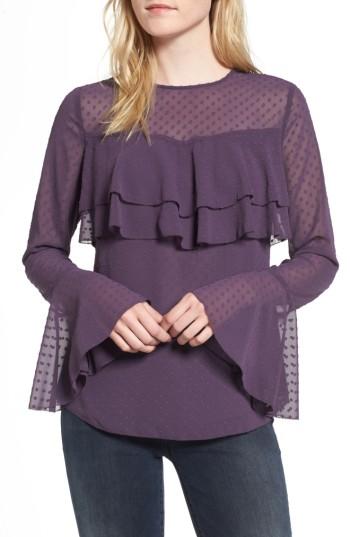 Women's Chelsea28 Double Ruffle Blouse, Size - Purple