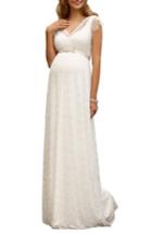 Women's Tiffany Rose Kristin Long Lace Maternity Gown - White