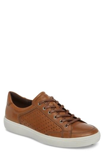 Men's Ecco Soft 7 Retro Perforated Low Top Sneaker -7.5us / 41eu - Brown