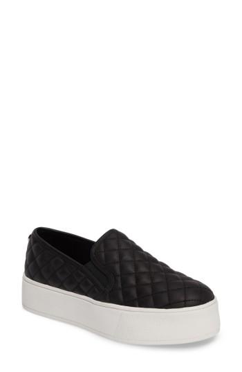 Women's Steve Madden Ecentrcq Quilted Platform Sneaker .5 M - Black