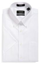 Men's Nordstrom Men's Shop Traditional Fit Non-iron Short Sleeve Dress Shirt .5 - White