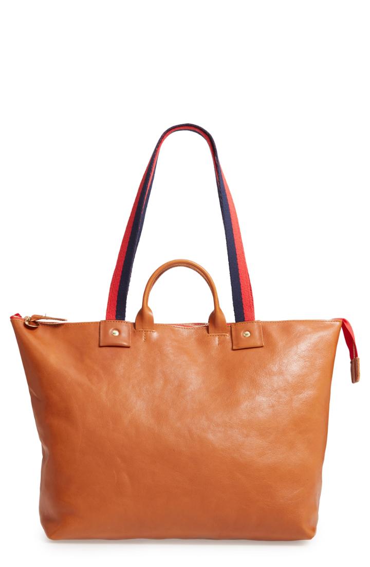 Clare V. Le Zip Leather Tote - Brown