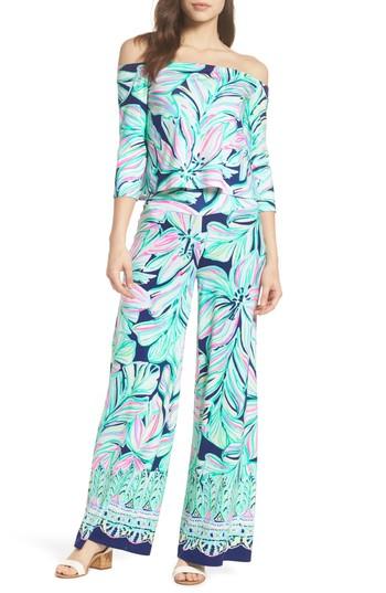 Women's Lilly Pulitzer Weslee Floral Jumpsuit - Blue