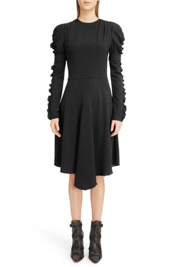 Women's Chloe Detachable Cuff Satin Crepe Dress Us / 38 Fr - Black