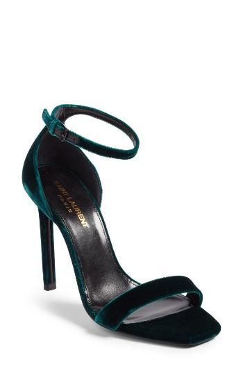 Women's Saint Laurent Amber Ankle Strap Sandal .5us / 37.5eu - Blue