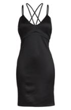 Women's Sequin Hearts Double Strap Scuba Body-con Dress - Black